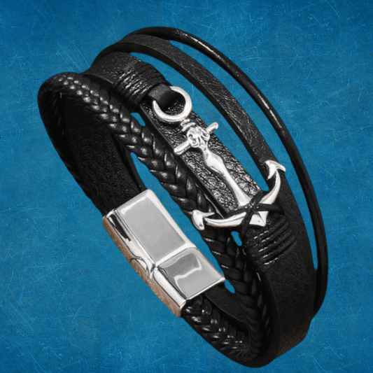 Pulsera Cuero King Ancla