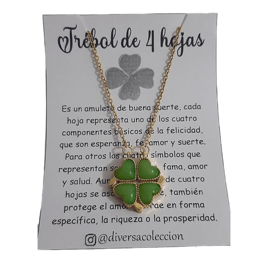 Collar Trébol & Corazón Verde - Diversa Colección