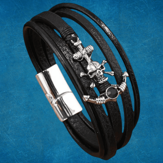 Pulsera De Ancla Y Calavera