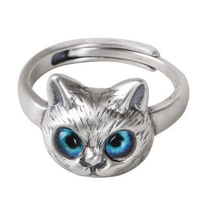 Anillo Gato Ojos Azules - Diversa Colección