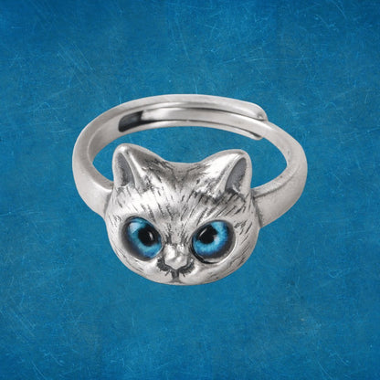 Anillo Gato Ojos Azules - Diversa Colección