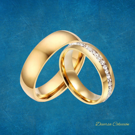 Anillos Brillo Dorado - Diversa Colección