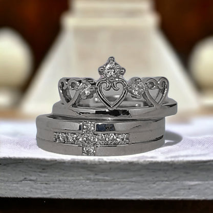 Anillos Corona Plata S925 Ajustables - Diversa Colección