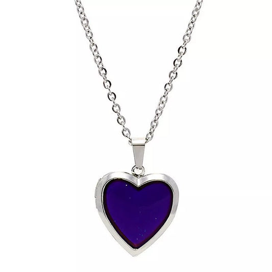 Collar Colgante Corazón Relicario Multicolor - Diversa Coleccion