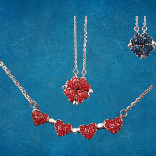 Collar Trébol & Corazón Doble Color - Diversa Colección