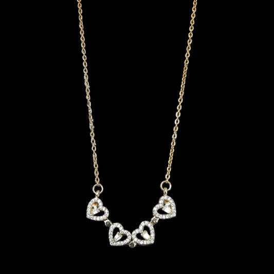 Collar Trébol & Corazón Dorado - Diversa Colección