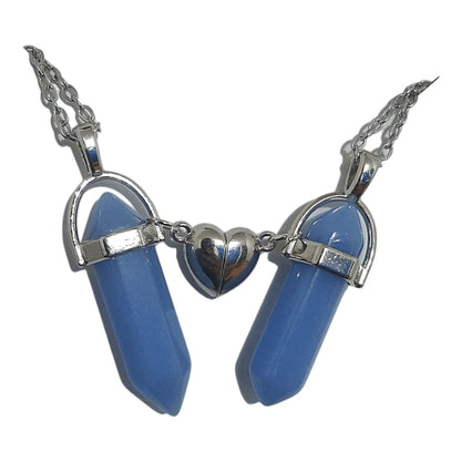 Collares Cuarzo Corazón Magnético Azul Luminosos - Diversa Colección