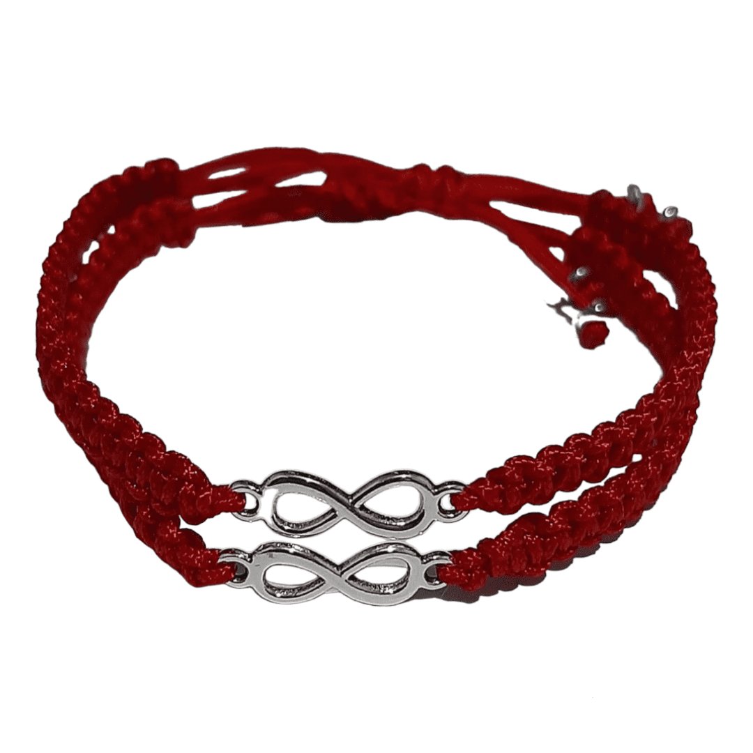 Pareja De Manillas Infinito Hilo Rojo - Diversa Colección
