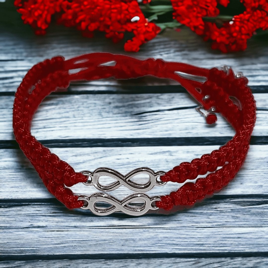 Pareja De Manillas Infinito Hilo Rojo - Diversa Colección