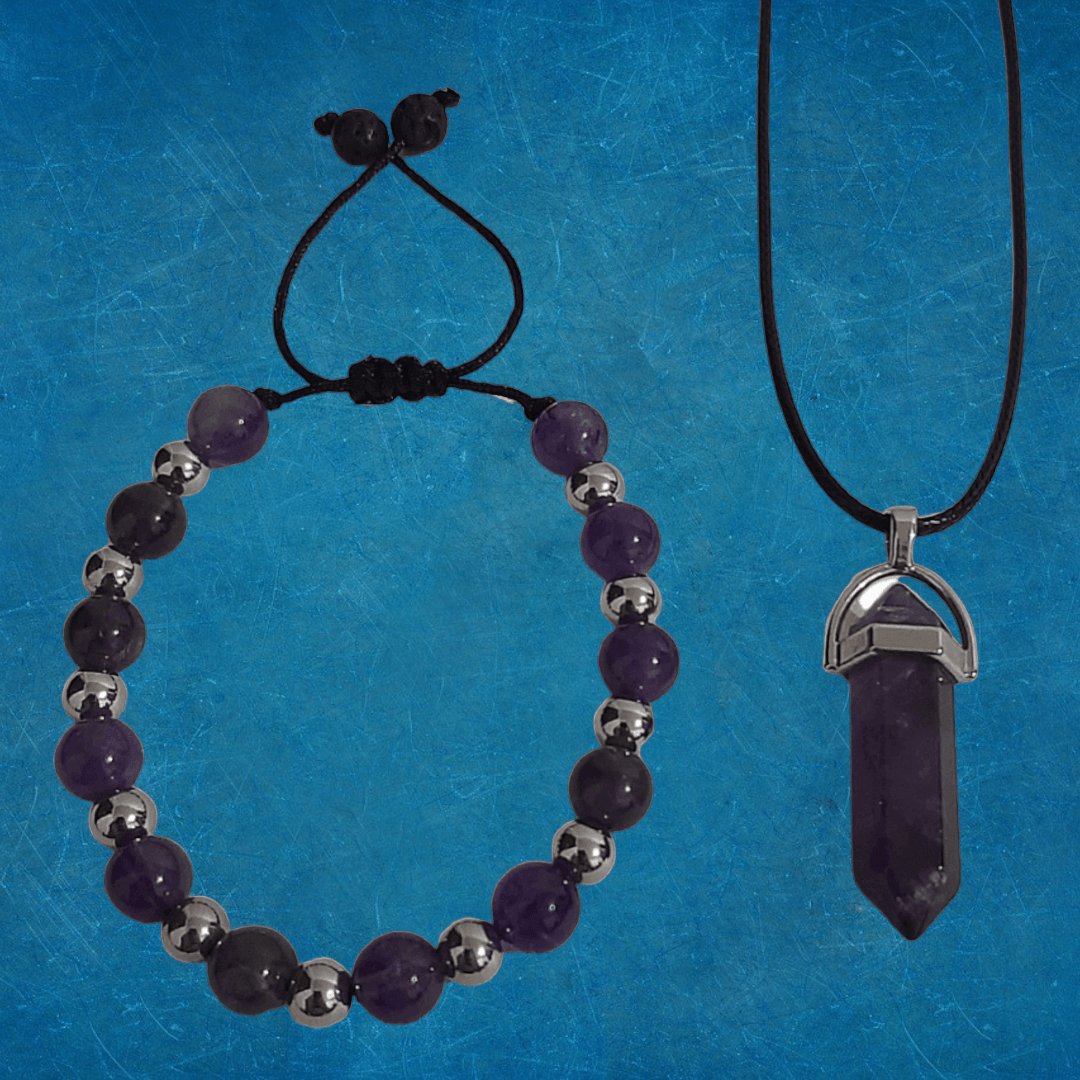 Pulsera + Collar Cuarzo Amatista - Diversa Colección