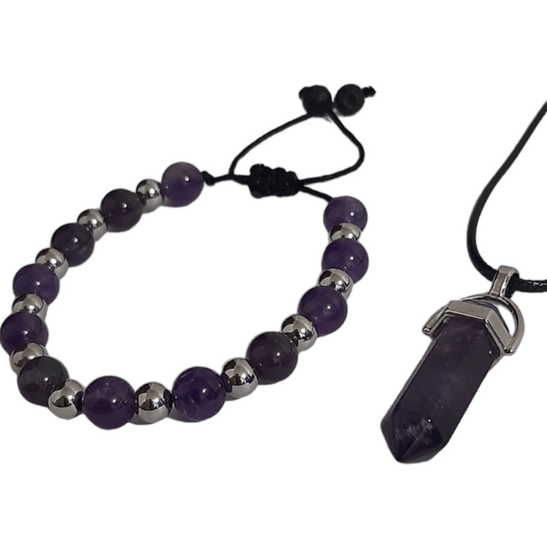 Pulsera + Collar Cuarzo Amatista - Diversa Colección