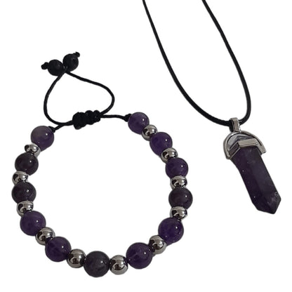 Pulsera + Collar Cuarzo Amatista - Diversa Colección