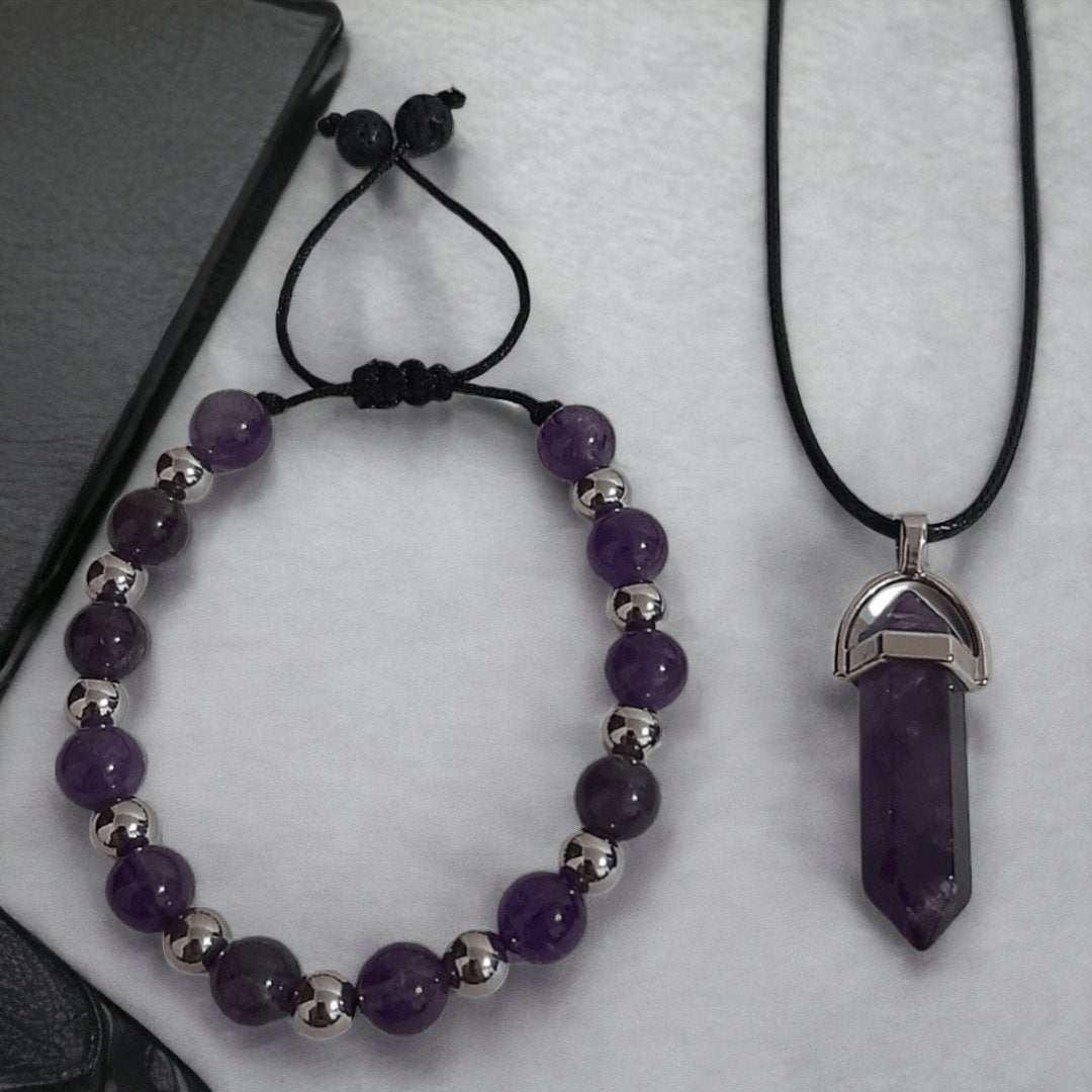 Pulsera + Collar Cuarzo Amatista - Diversa Colección